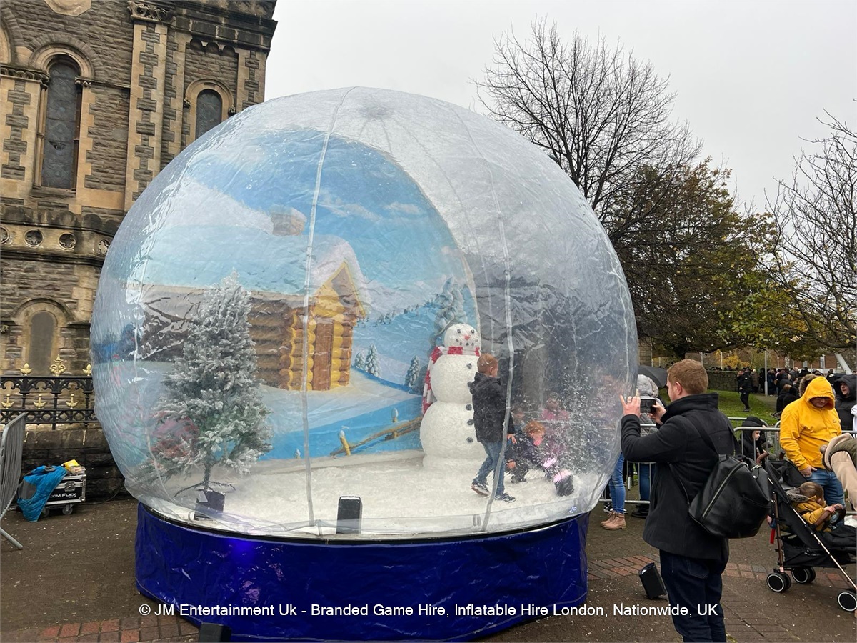 Giant Inflatable Snow Globe Hire Christmas JM Entertainment Ltd